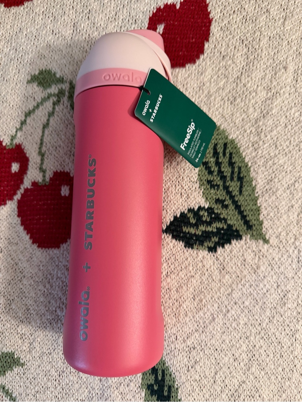 OWLO x Starbucks Pink Travel Bottle with FreeSip Lid
